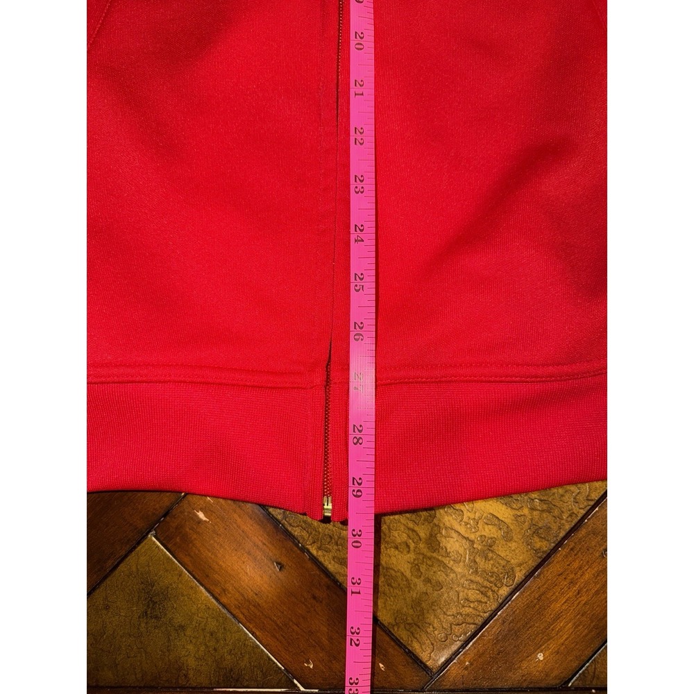 Nike Jacket Mens XL Red Orange Stripe Logo Swoosh Running Football Full Zip Y2K - Picture 5 of 10
